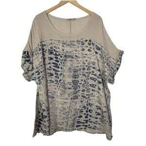 Womens 3X Linen Top Italy Oversized Lagenlook Boho Flowy Lungo Larno
